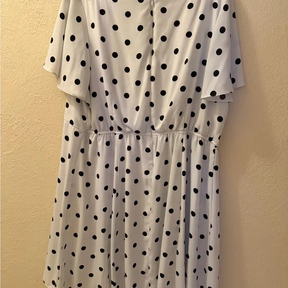 Lane Bryant Black and White Polka Dot Midi Dress - Picture 2 of 3